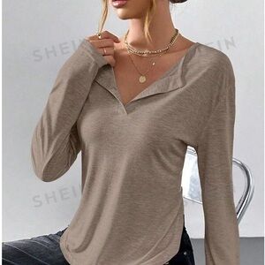 🌸S37 - Essence Casual Long Sleeve T-shirt🤎